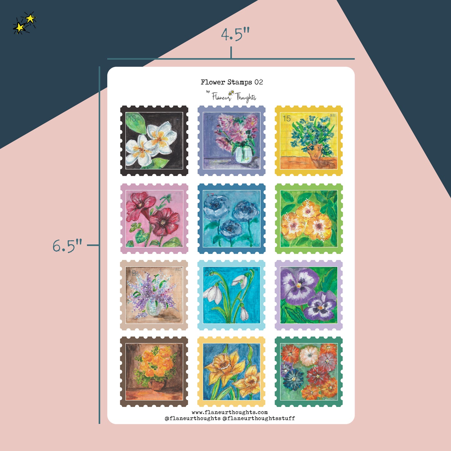 Flower Stamps 01 to 03